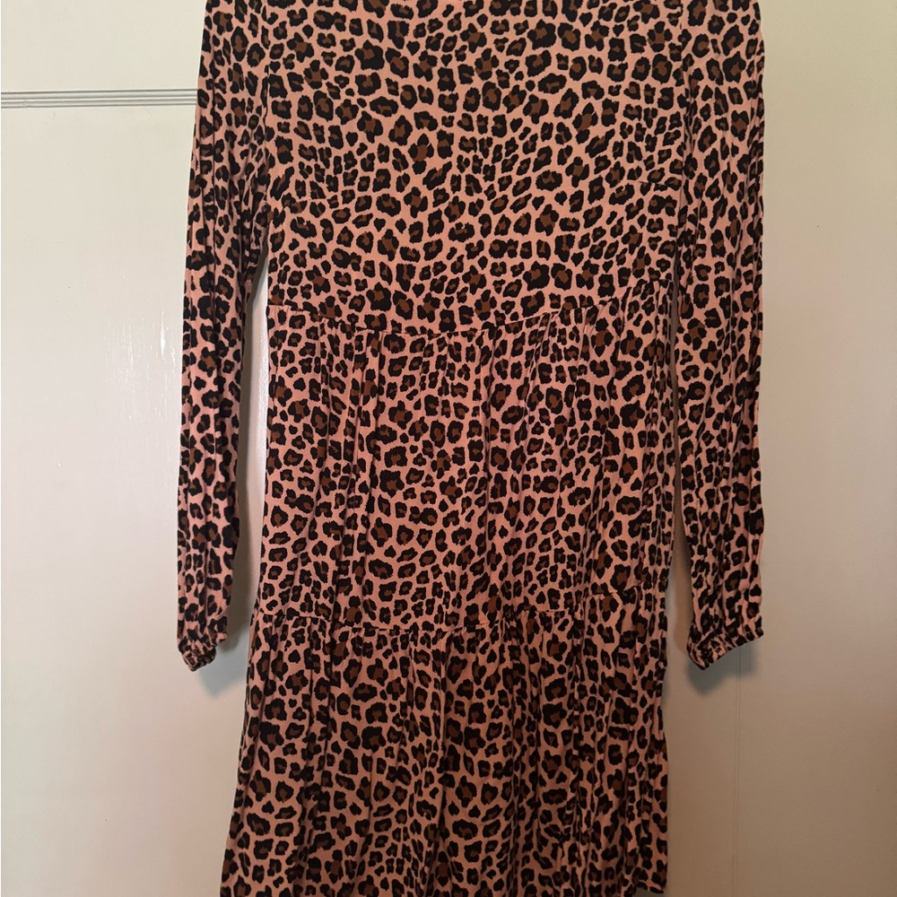 SHEIN Leopard Print Dress with Long Sleeves